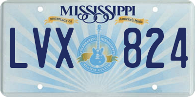 MS license plate LVX824