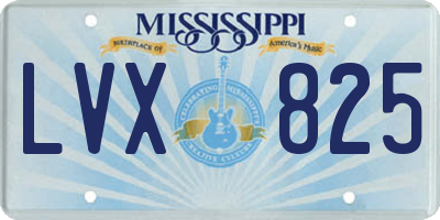 MS license plate LVX825