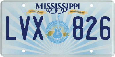 MS license plate LVX826