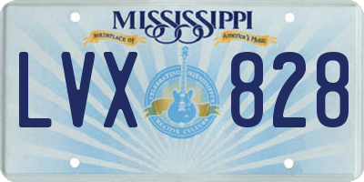 MS license plate LVX828