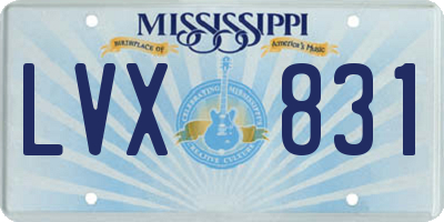 MS license plate LVX831