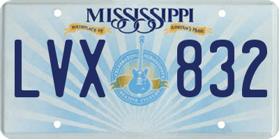 MS license plate LVX832