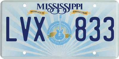 MS license plate LVX833