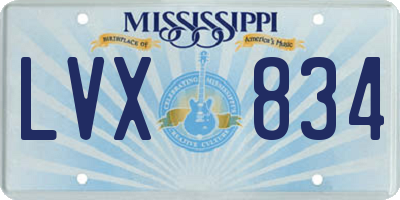 MS license plate LVX834