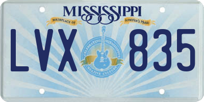 MS license plate LVX835