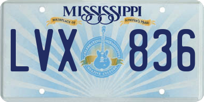 MS license plate LVX836
