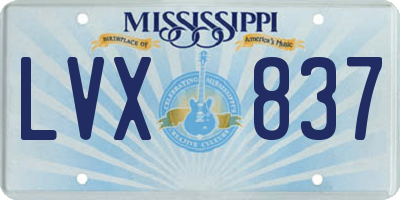 MS license plate LVX837