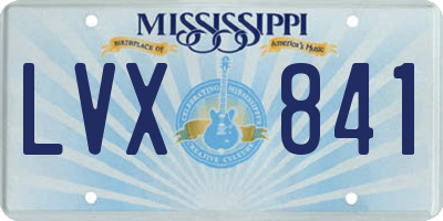 MS license plate LVX841