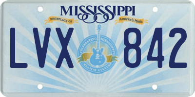 MS license plate LVX842