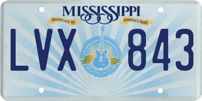 MS license plate LVX843