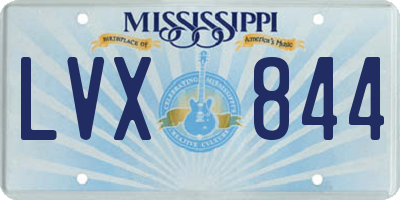 MS license plate LVX844