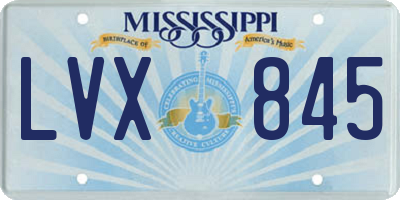 MS license plate LVX845
