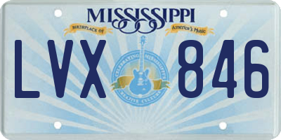 MS license plate LVX846