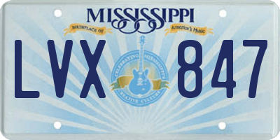 MS license plate LVX847