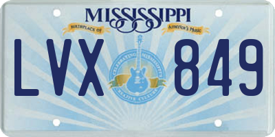 MS license plate LVX849
