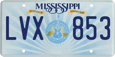 MS license plate LVX853