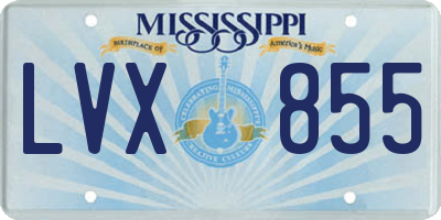 MS license plate LVX855