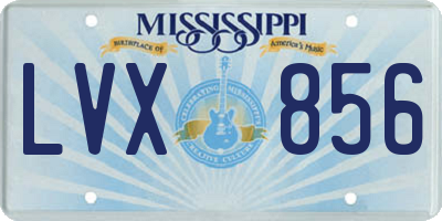 MS license plate LVX856