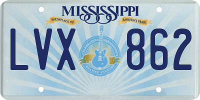 MS license plate LVX862