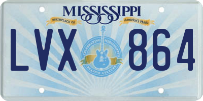 MS license plate LVX864