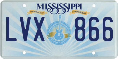 MS license plate LVX866