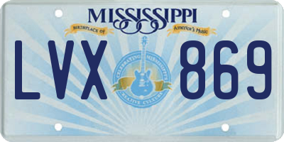 MS license plate LVX869