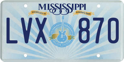 MS license plate LVX870