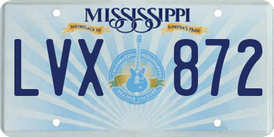 MS license plate LVX872