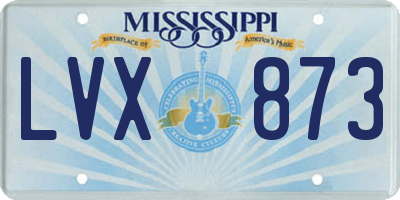 MS license plate LVX873