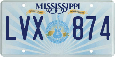 MS license plate LVX874