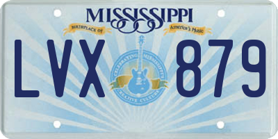 MS license plate LVX879