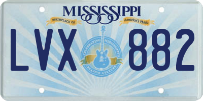 MS license plate LVX882