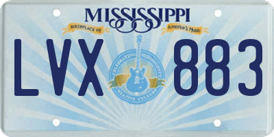 MS license plate LVX883
