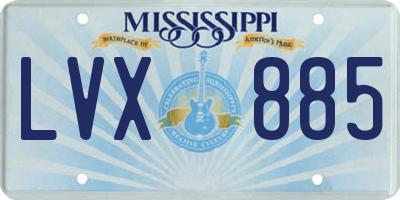 MS license plate LVX885