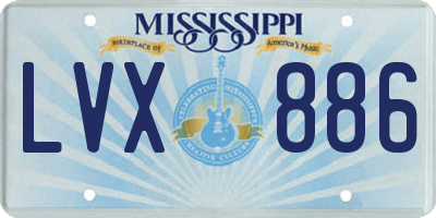 MS license plate LVX886