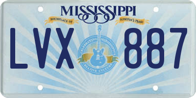 MS license plate LVX887