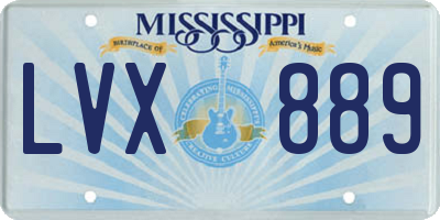 MS license plate LVX889