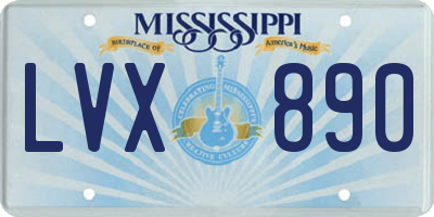 MS license plate LVX890