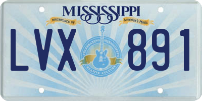 MS license plate LVX891