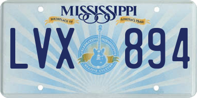 MS license plate LVX894