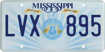MS license plate LVX895