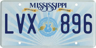MS license plate LVX896