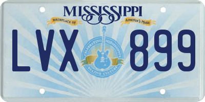 MS license plate LVX899