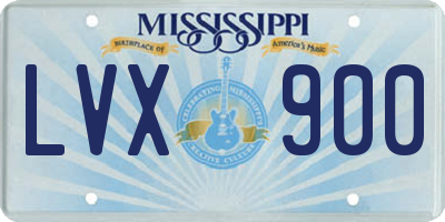 MS license plate LVX900