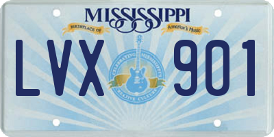 MS license plate LVX901