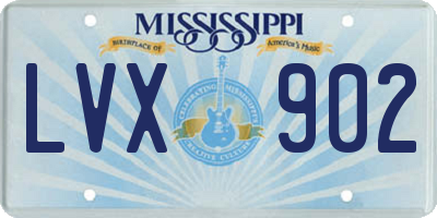 MS license plate LVX902