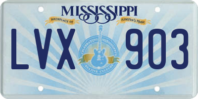 MS license plate LVX903
