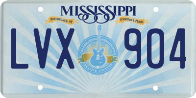 MS license plate LVX904