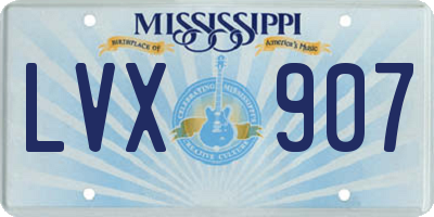 MS license plate LVX907