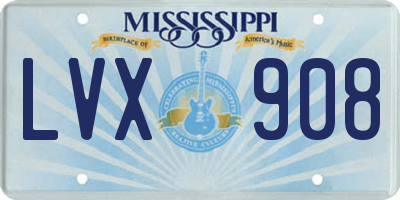 MS license plate LVX908
